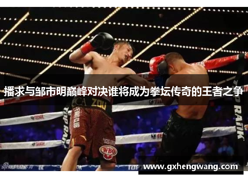 播求与邹市明巅峰对决谁将成为拳坛传奇的王者之争